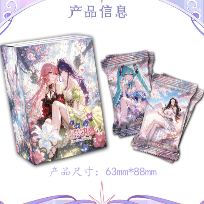 Star Dream Candy Anime Cards Premium Waifu Trading Cards 8 Color Nano Printing Rainbow Glitter Resin 3D Window TCG Collectible