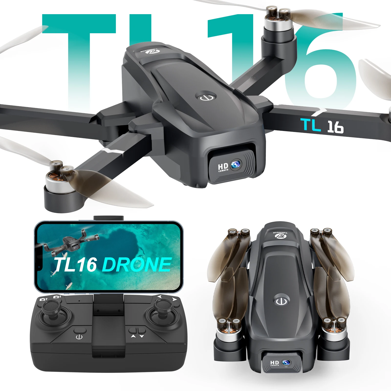 

TL16 Дрон 1080P HD Камера 2,4G WiFi FPV БПЛА Игрушка RC Квадрокоптер Бесщеточный двигатель Широкоугольный моторизованный объектив Оптический поток Подарок CO