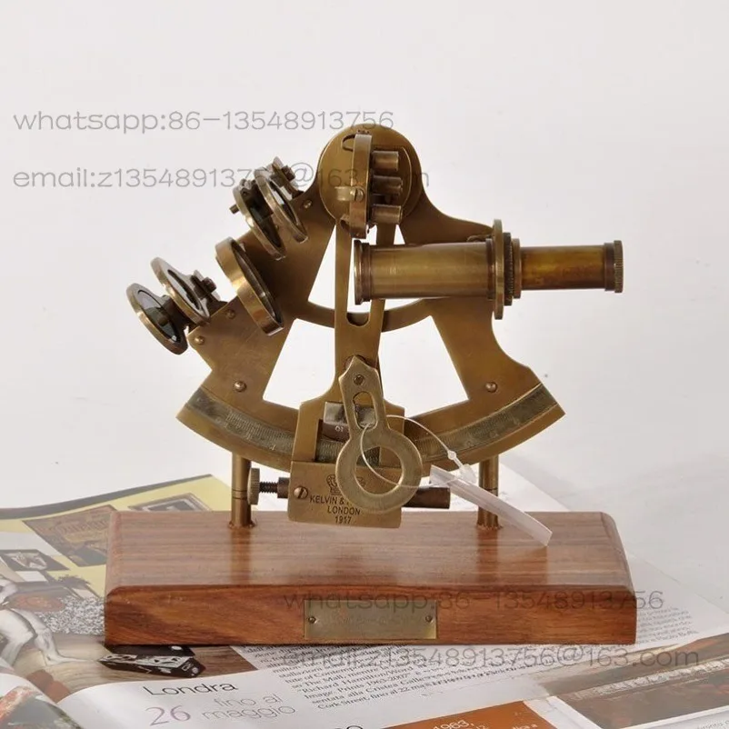 

Imported Brass Western Antique Study Ornament Sextant Model Nautical Photography Props Personalized Collection