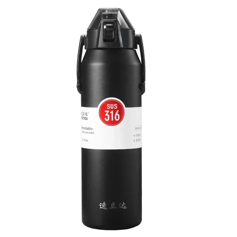 Large Capacity 316 Stainless Steel Vacuum Flask with Straw Perfect for Outdoor Sports and Travel Stainless Steel Water Bottle