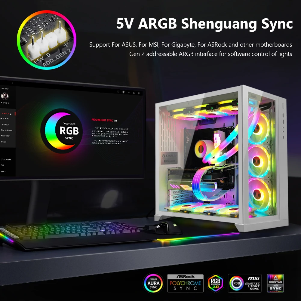 2 قطعة مبرد مياه المبرد أنابيب 5 فولت 3PIN ARGB Aura مزامنة مرنة الإضاءة خرطوم DIY بها بنفسك تزيين مضيئة كم المياه التبريد عدة