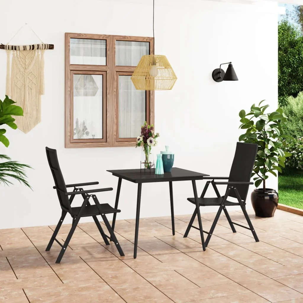 Garden dining Together 3 pcs Black