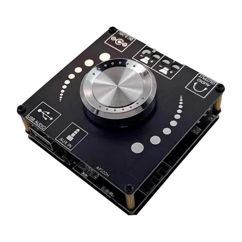 AP100H 100WX2 Bluetooth-compatible 5.0 Stereo Amplifier Board Module AUX USB Sound Card Digital Power Amp Amplificador