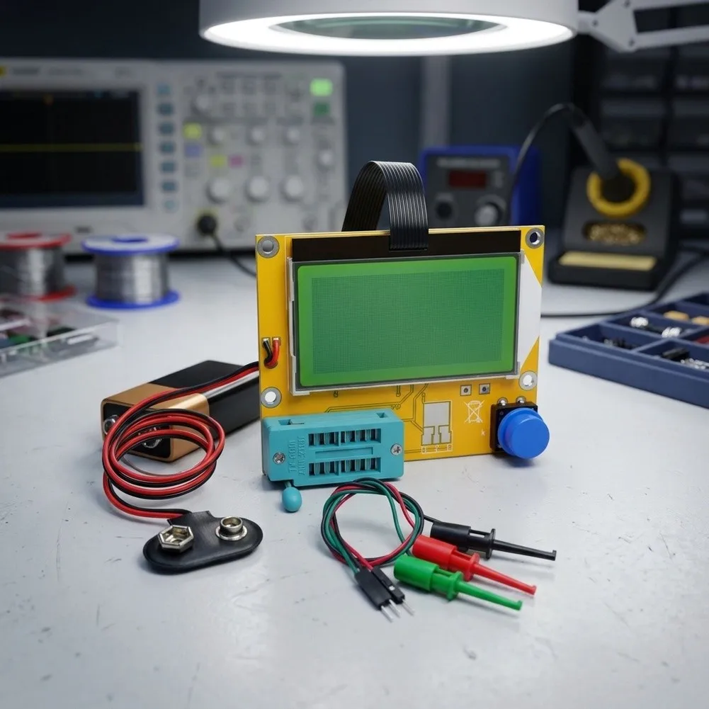Transistor Tester Capacitance Inductance Tester With Tri-color Male Wire To Test Hook MTY328 Chip PCB Transistor Tester Parts
