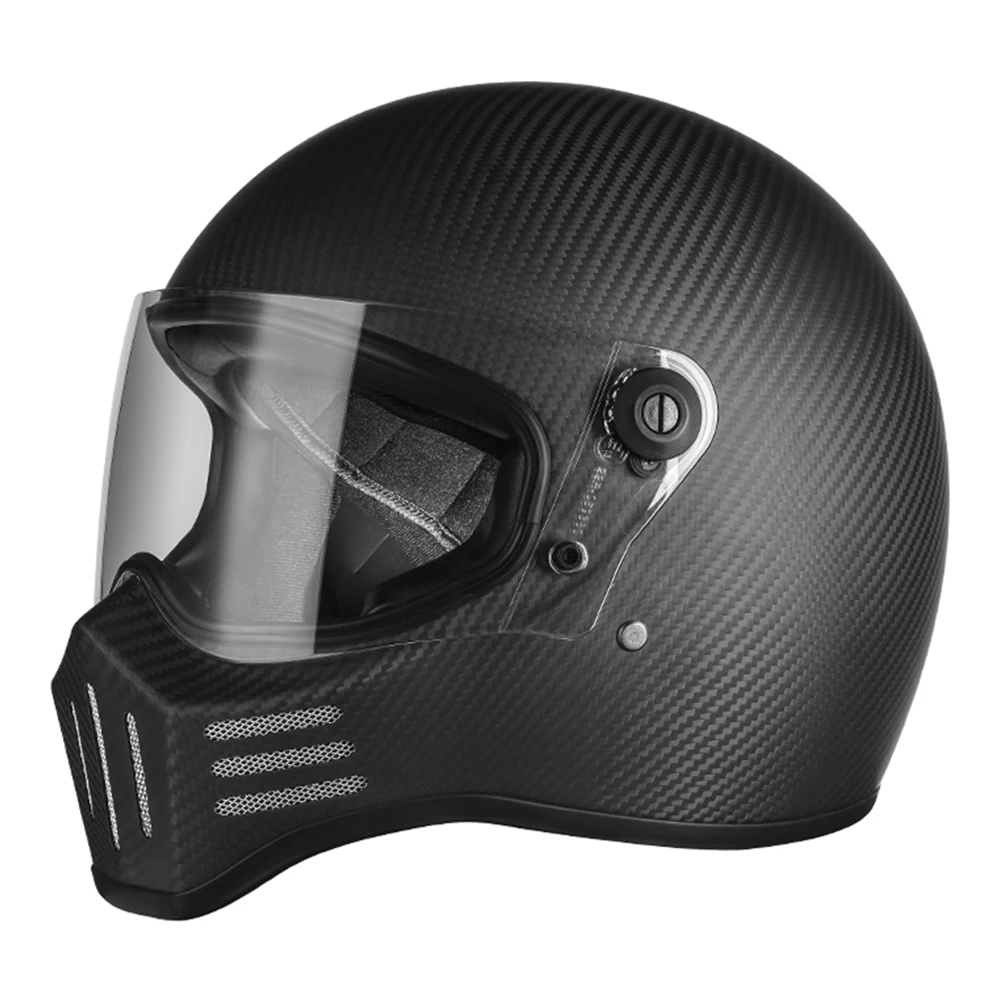 

Matte Carbon Fibre Anti-Fall Motocross Kask Wear-Resistant Motorcycle Supplies Breathable Head Protection Full Face Biker Helmet