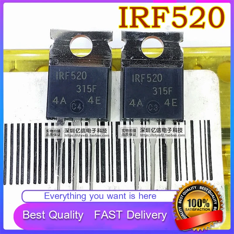 10Pcs/Lot New Original IRF520 IRF520N 100V9.7A Field Effect MOS TUBE TO-220 Good Quality In Stock