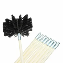 Chimney Cleaning Brush 6pcs Flexible Handle Rods Chimney Brush Fireplace Kettle Rotary Sweep Brush Household Cleaning Tools