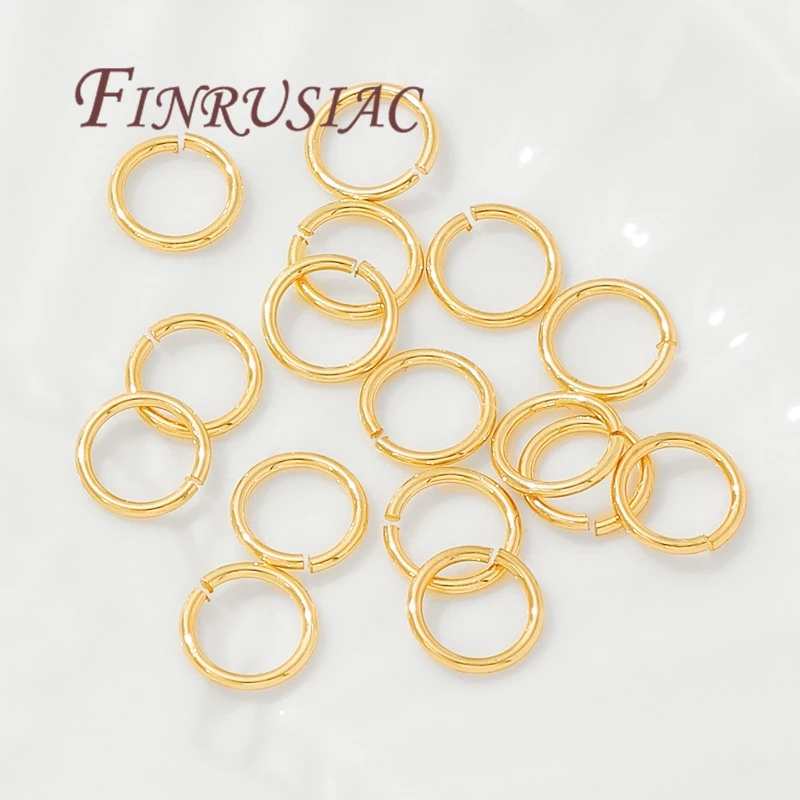 50–100 Stück 4–8 mm 18 Karat vergoldete offene Ringe für die Schmuckherstellung, Spaltringe, Verbindungsring, DIY-Armbänder, Zubehör, Biegering – Detail 18