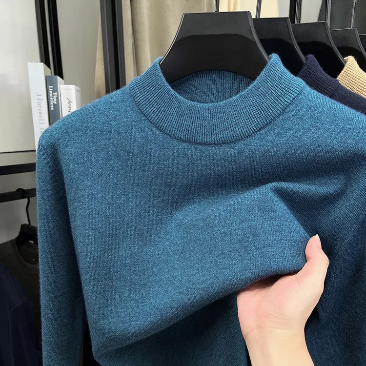 

Loose Woolen Knitted Sweater Faionable Urban Commute Sle Midlife Men's Winter Long Sve Crew Ne Thiened Casual Wear