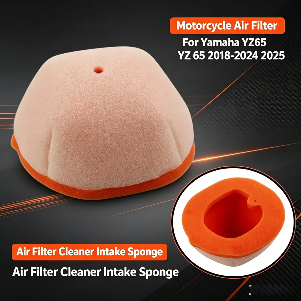 Motorcycle Air Filter For Yamaha YZ65 YZ 65 2018-2024 2025 Air Filter Cleaner Intake Sponge