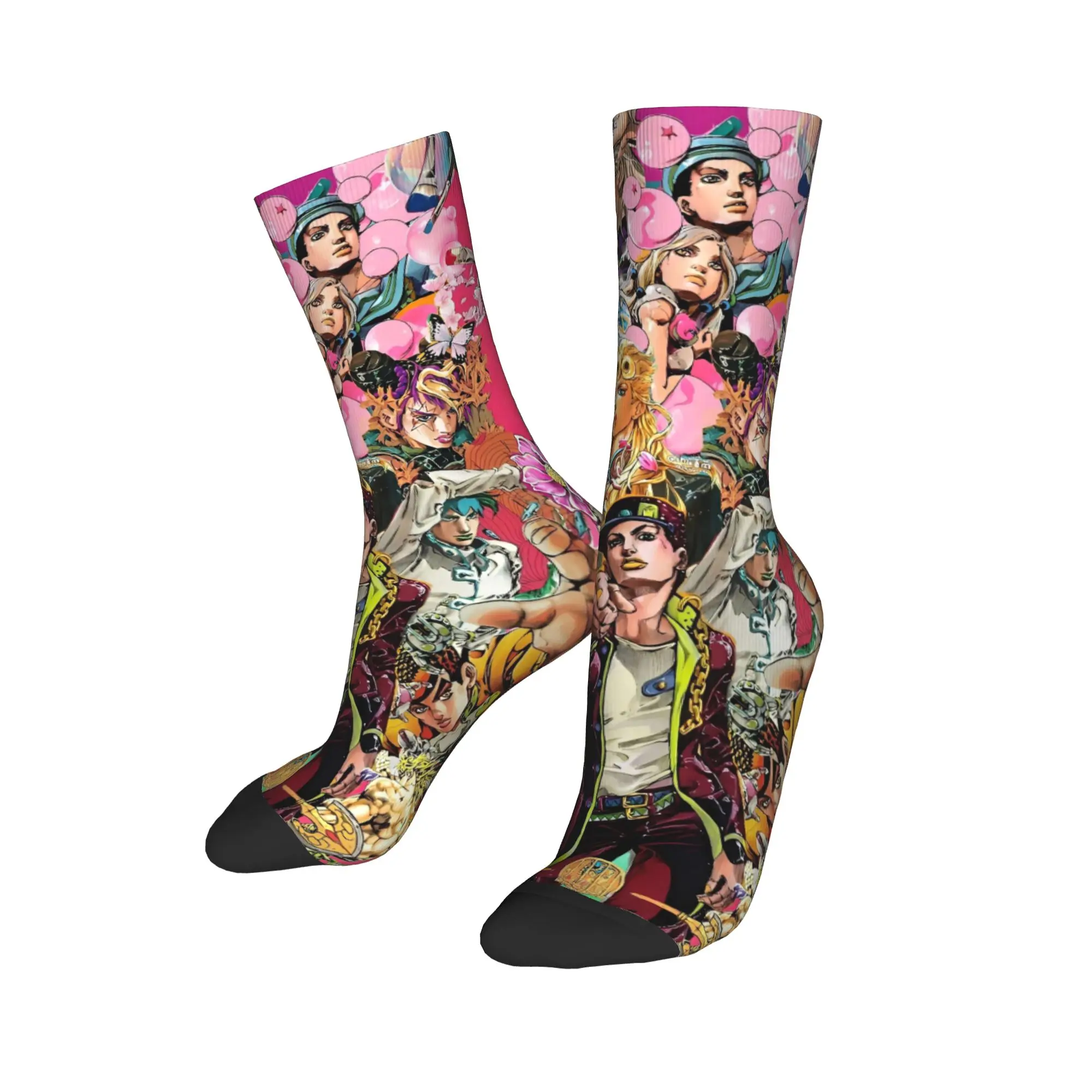 Anime JOJOS BIZARRE ADVENTURE Calze Calzini casual Donna Uomo Calzini traspiranti Inverno Skateboard Stampato Anti batteriano