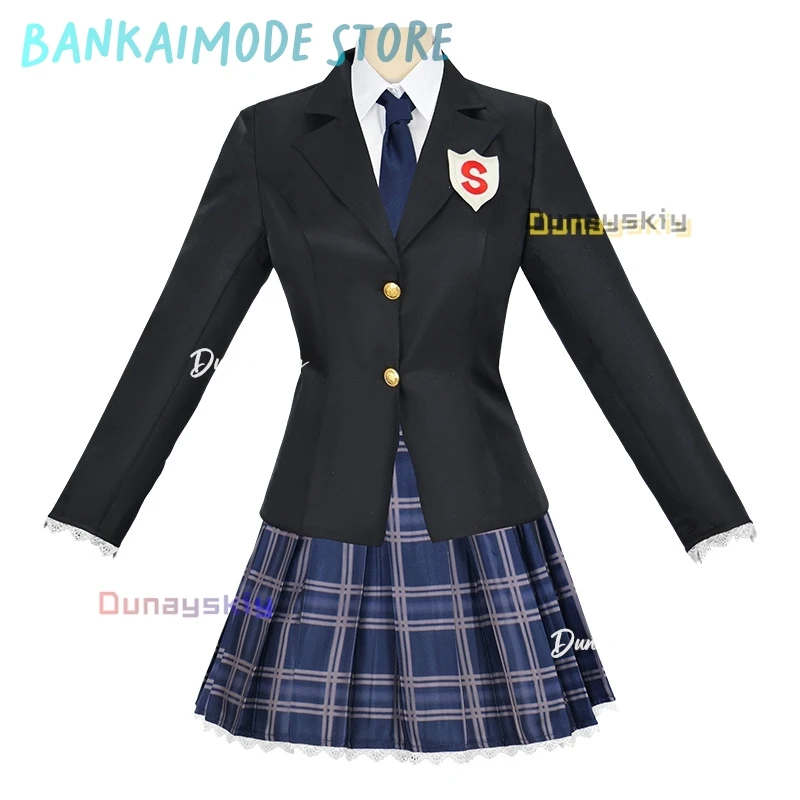 Calcinha e meia com cinto de liga anarquia cosplay traje peruca jk uniforme escolar chapéu saia camisa branca acessórios para o cabelo