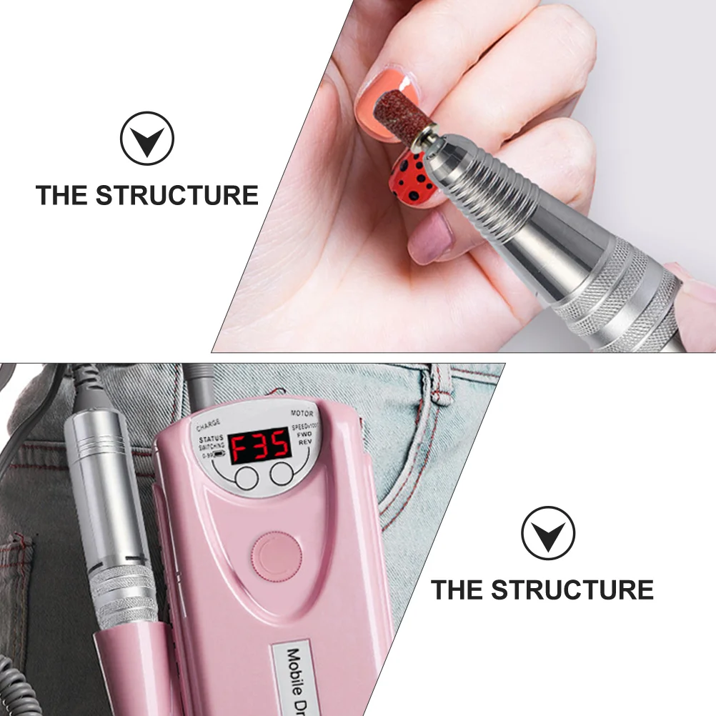 

Nail Grinding Machine Pink Manicure Accessories Modeling Trimmer Grinder For Natural Gel Nails Salon Use Nail Polishing Tools