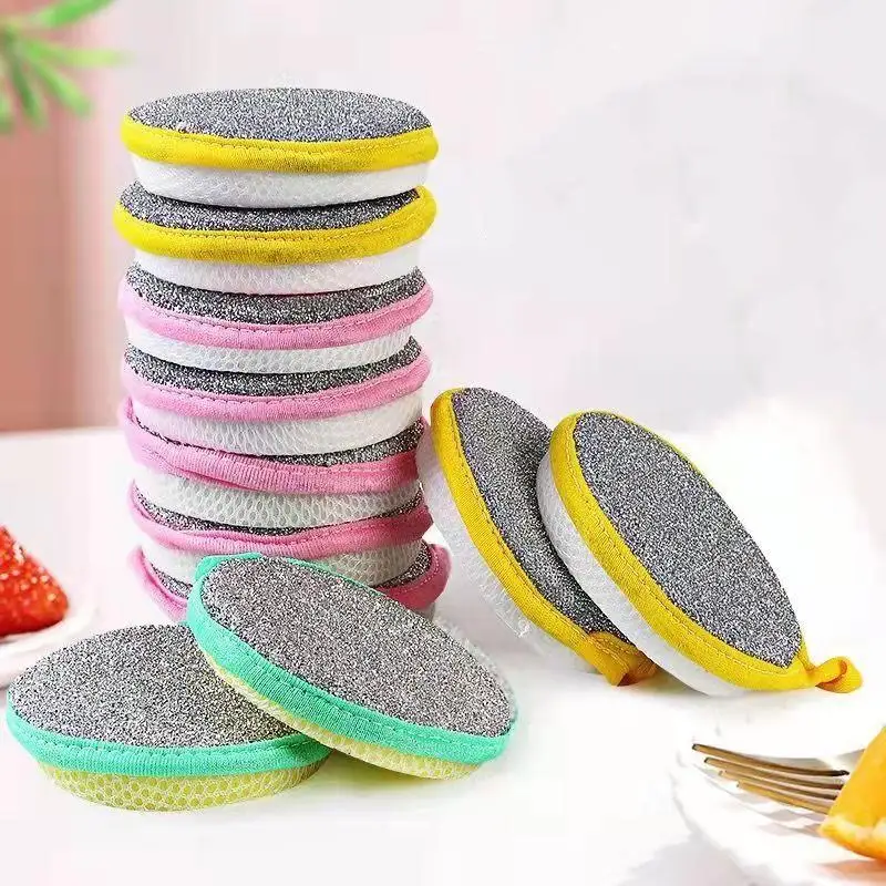 New 10-1PC Double Side Dishwashing Sponge Household Cleaning Tools Dish Brush Cleaning Supplies Pot and Dish Cleaning Sponges