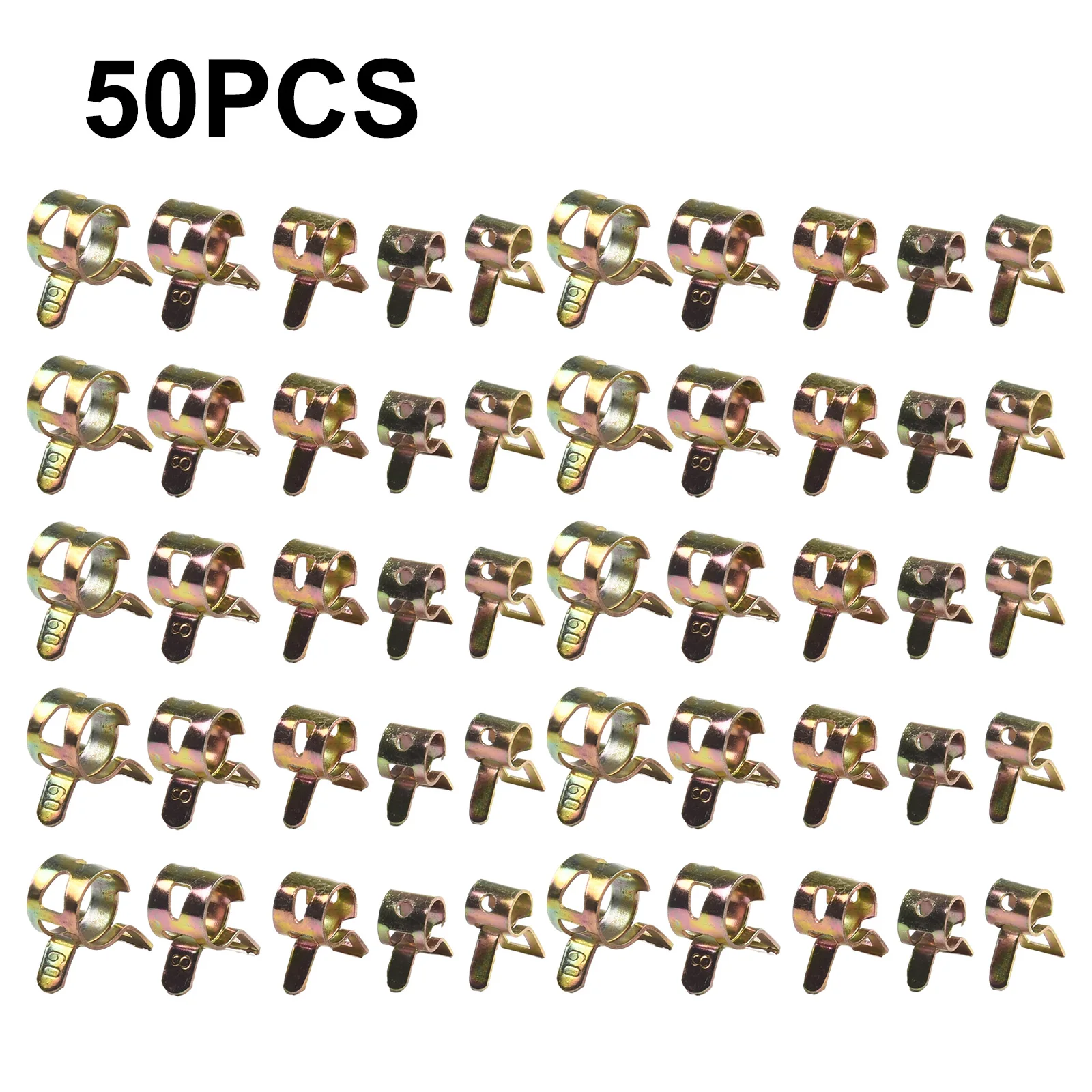 50Pcs Fastener 5mm 6mm 7mm 8mm 9mm Spring Clip Fuel Water Line Hose Pipe Air Tube Clamps Fuel Water Tube Clamps Fastener