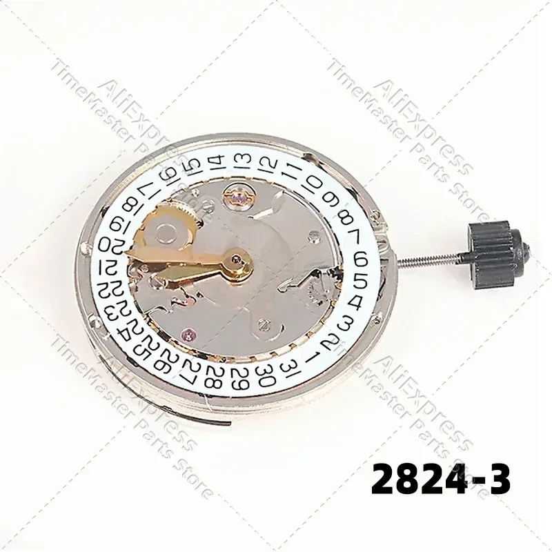 Piezas de reloj Original Shanghai 2824 movimiento 3 en punto movimiento mecánico automático plata oro nuevo movimiento