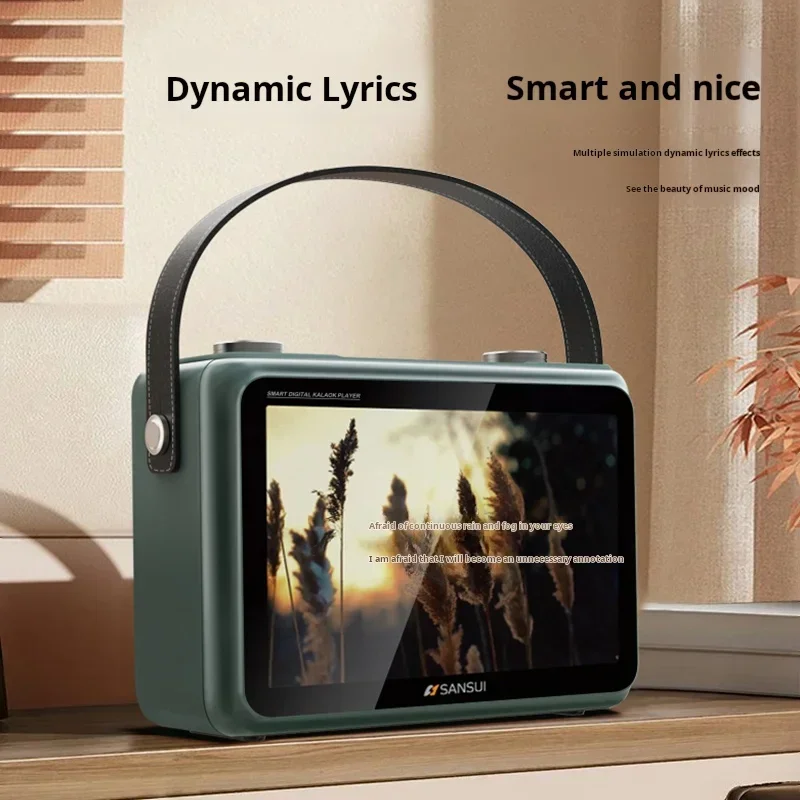 SANSUI K115 سمّاعات بلوتوث مشغل فيديو 80 واط مكبر صوت رقص مربع محمول مع شاشة عرض شبكة تلفزيون متنقل نفس الشاشة