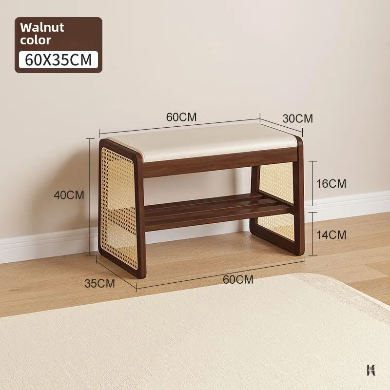 Solid Wood, Living Room, Bedroom, Rattan, Shoe Changing Stool, Door, Household, Shelf, Seating, Shoe Cabinet, Stool