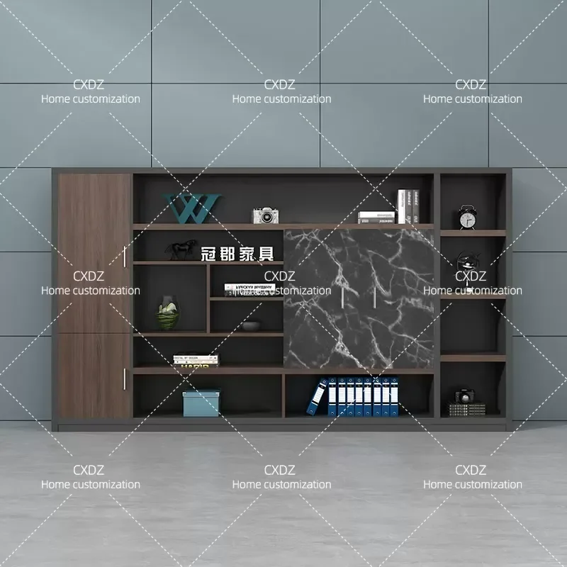 Wooden Office Bookcase File Cabinet with Lock A4 Document Storage Security Information Cabinet for Home Business Organization