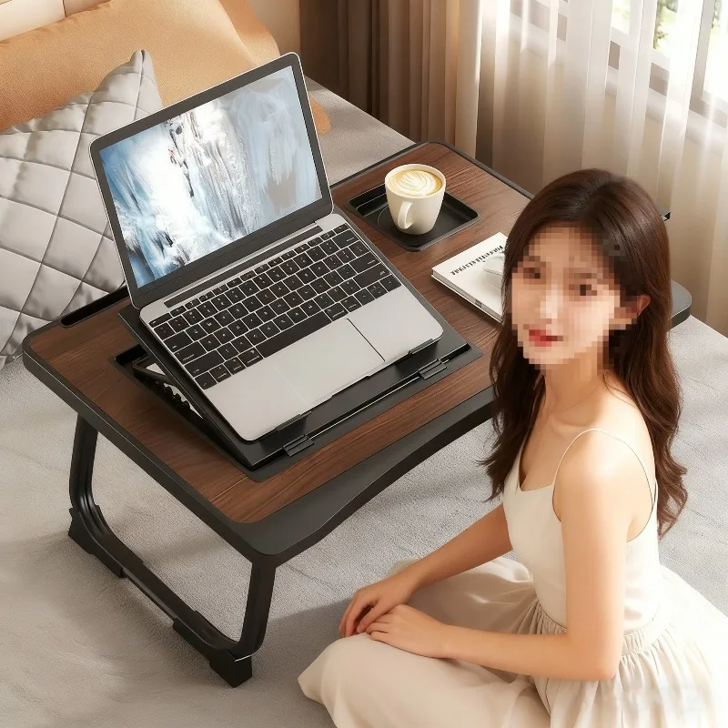 Lifting bed small table with computer heat dissipation shelf, multi-functional small table board foldable