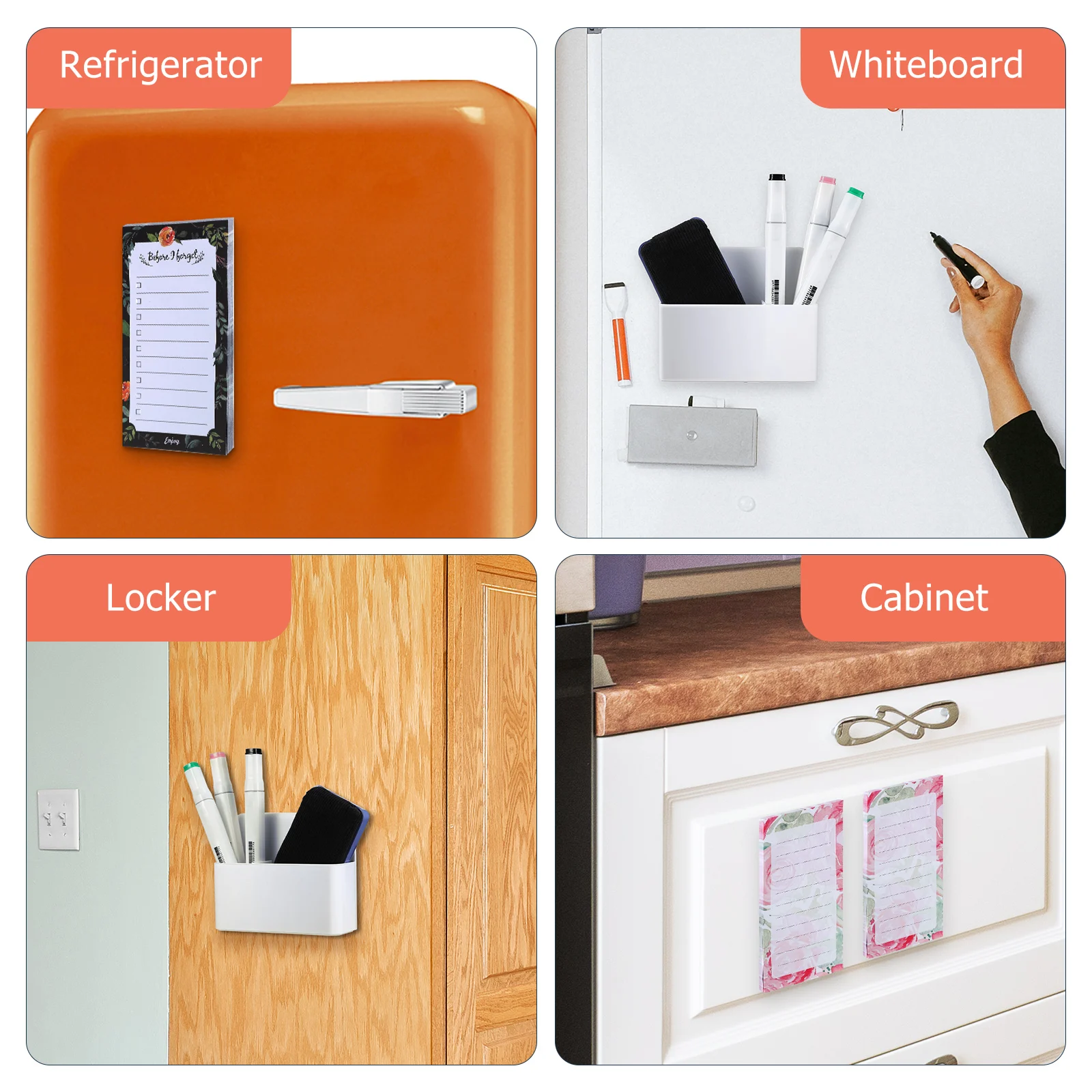 6 Pieces Pen Holder Small Notebooks for Magnetic Notepads For Refrigerator Use Small Notepads Patterns