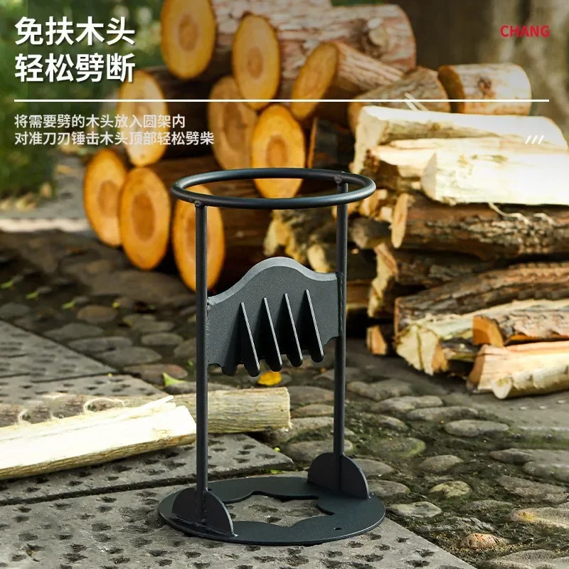 Portable Manual Kindling Splitter Rack, Safe Firewood Separator Tool for Outdoor Camping, Garden and Courtyard