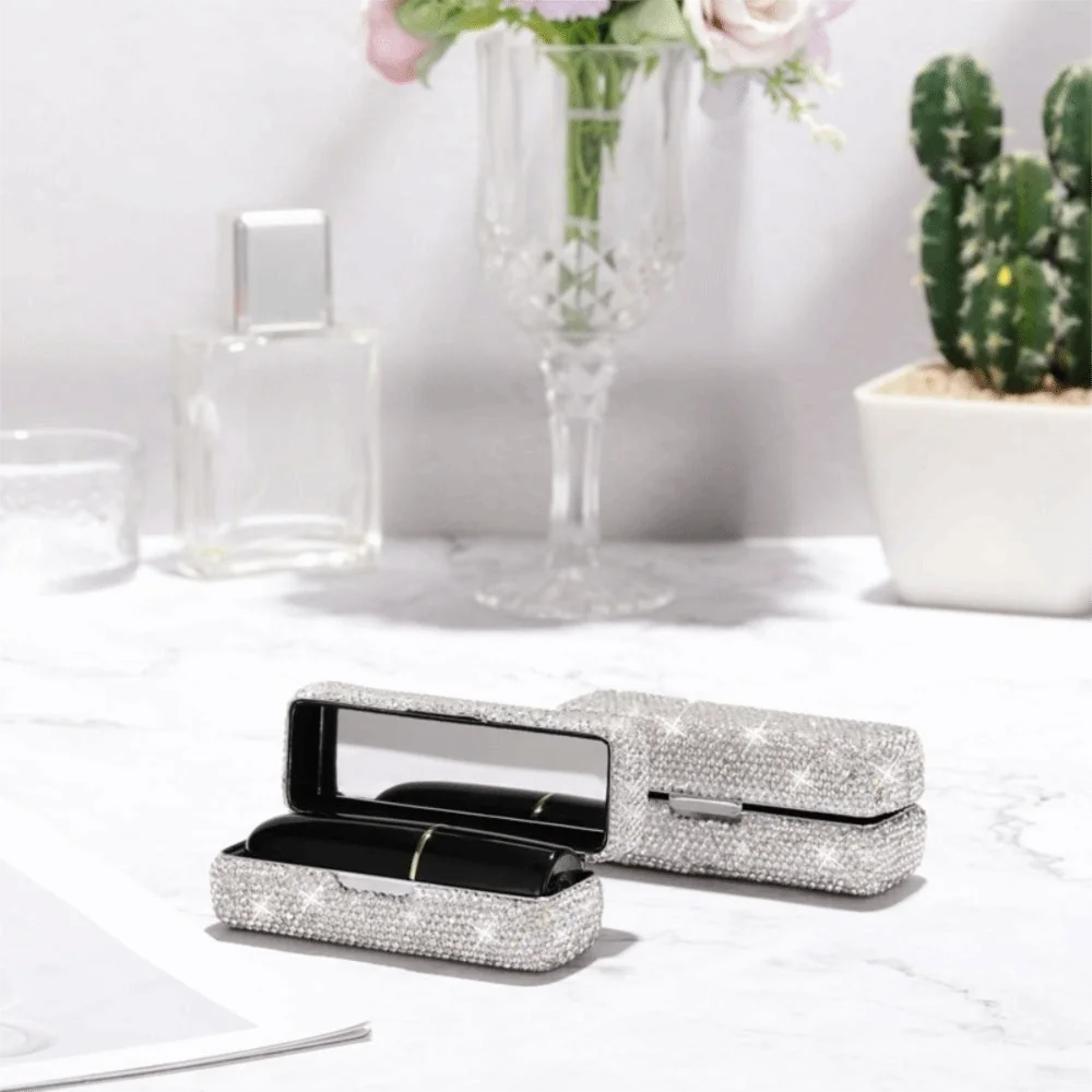 Portable Fashion Lipstick Bag Bucket Shaped Exquisite Lip Gloss Storage Bag Creative Gliter Lipstick Box Women
