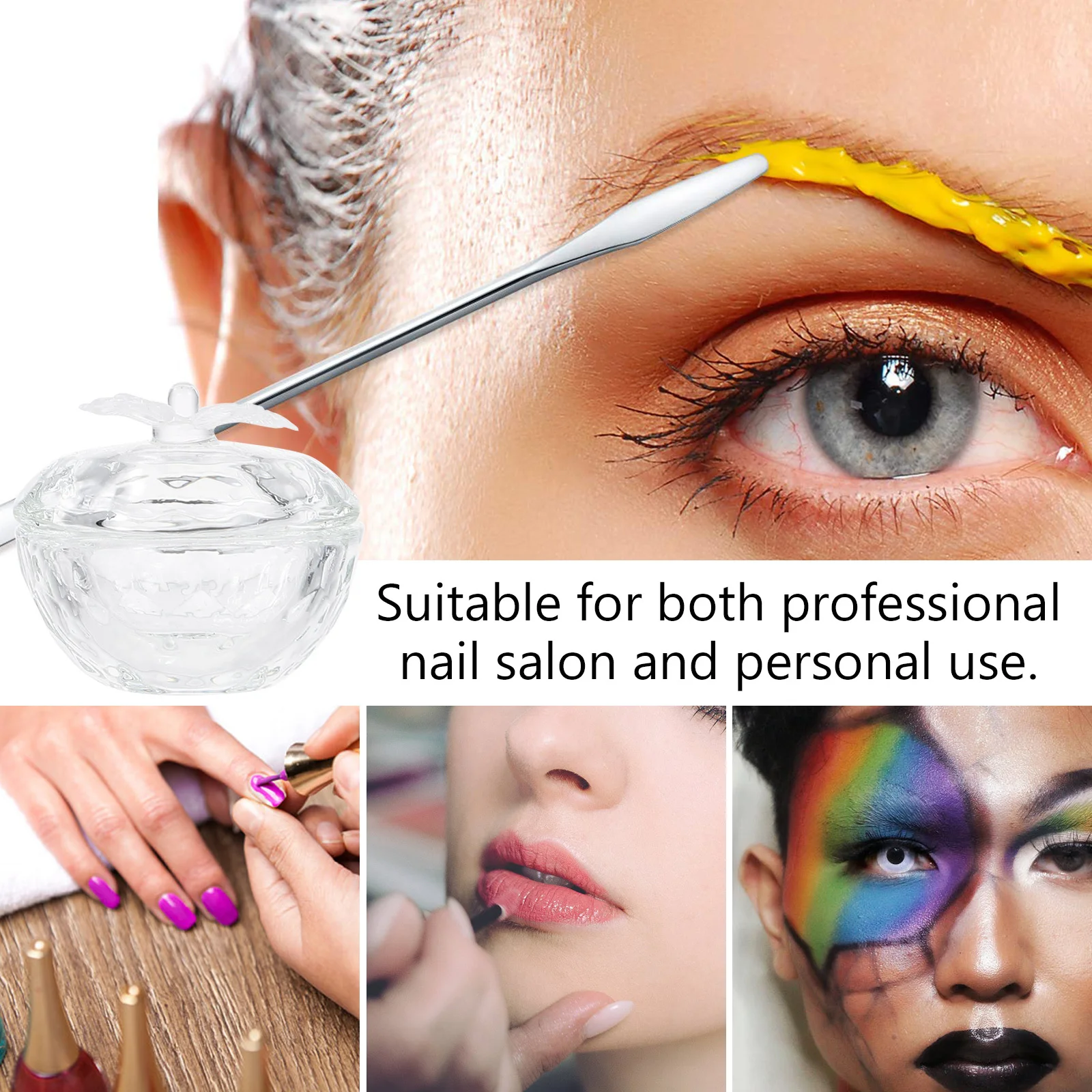 6 قطع من أكواب فن الأظافر الكريستالية، حاويات صغيرة زجاجية ممتازة لخلط مسحوق الأكريليك السائل، أدوات مانيكير، مستلزمات الأظافر