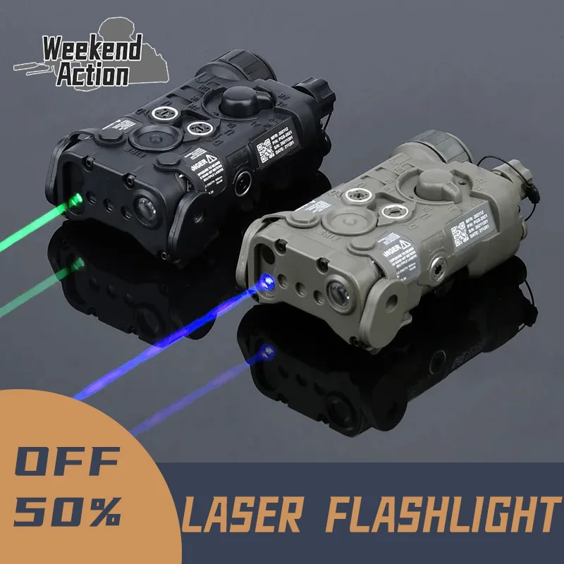 

Laser NGAL L3 Red Dot Green Blue Laser Flashlight LED Strobe Nylon Battery Case Picatinny Rail Airsoft AR15 Accessories PEQ DBAL