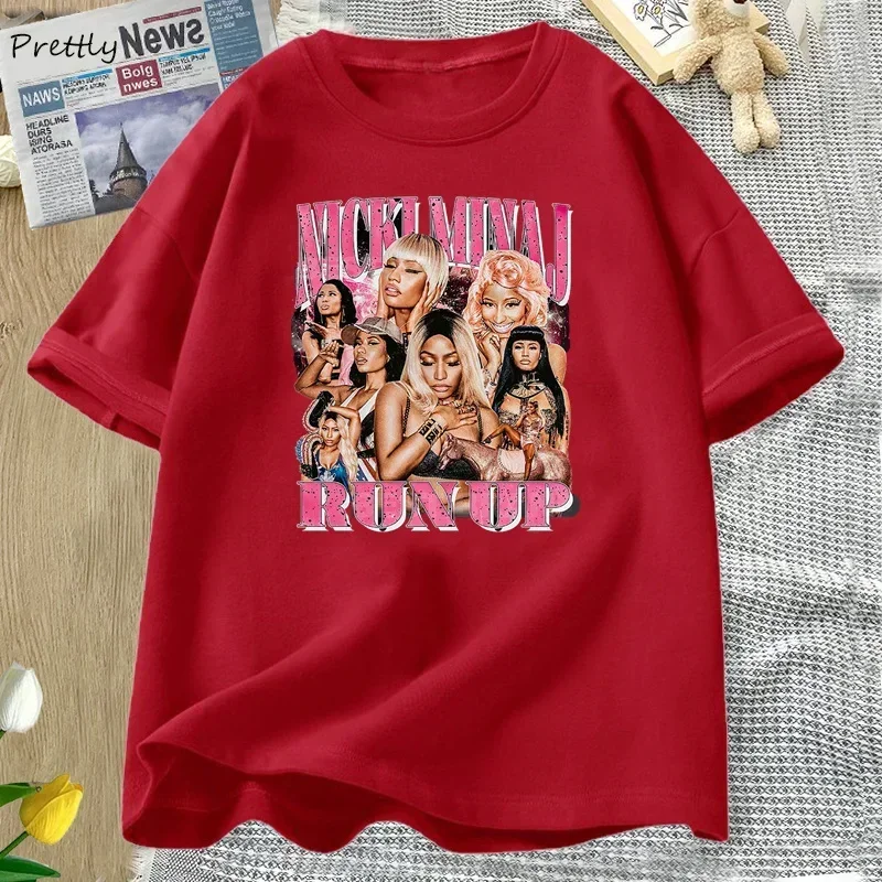 Women Men Rapper Vintage Style T-Shirt Nicki Minaj T-shirt Summer Cotton Short Sleeve Aesthetic Clothes