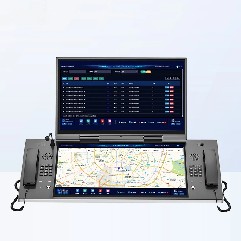 One machine dual screen, touch screen, dispatching desk large screen, dual handle dispatching desk