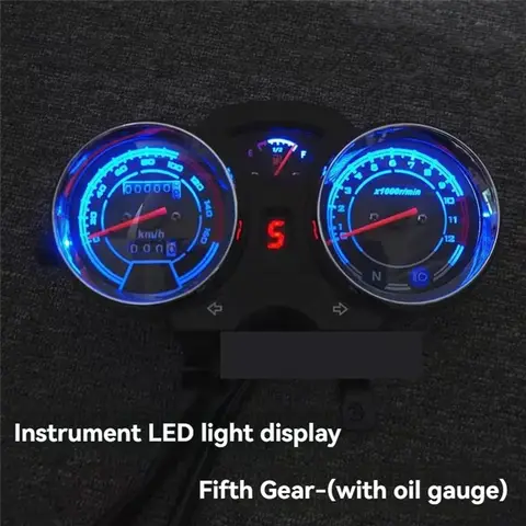 A42M-Motorcycle Speedometer Cafe Racer Tachometer Fuel Gauge LED Instrument For Suzuki GN125 GN150 GN 125 150 125Cc 150Cc 12V