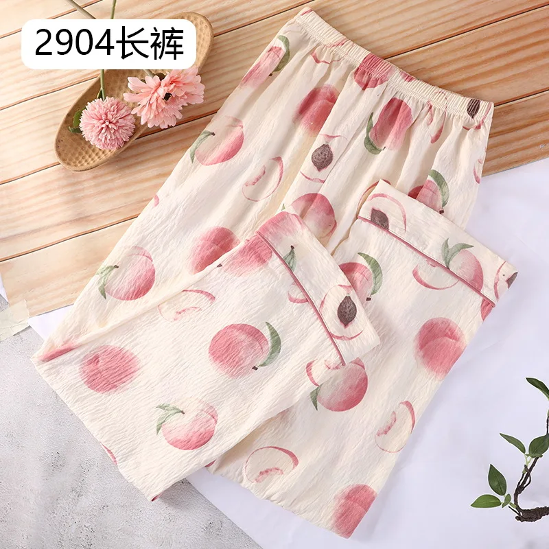 

Summer Korean Sweet and cute Young girl thin cloud cotton cartoon pajama pants student home pants Women Sleep Bottoms