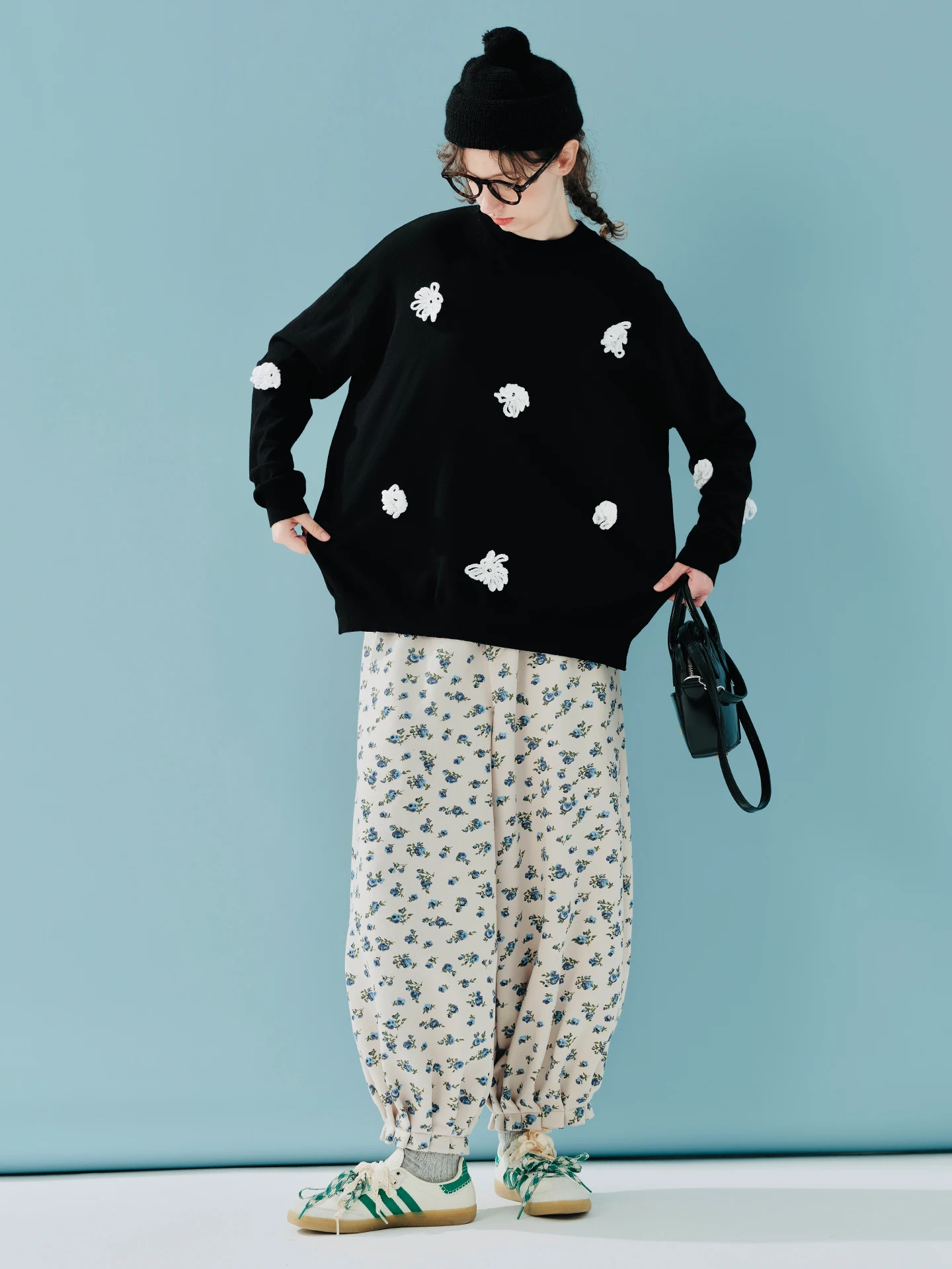 imakokoni 2025 AW Maglieria versatile in stile giapponese - Maglione pullover caldo con design floreale in lana 3D 244885