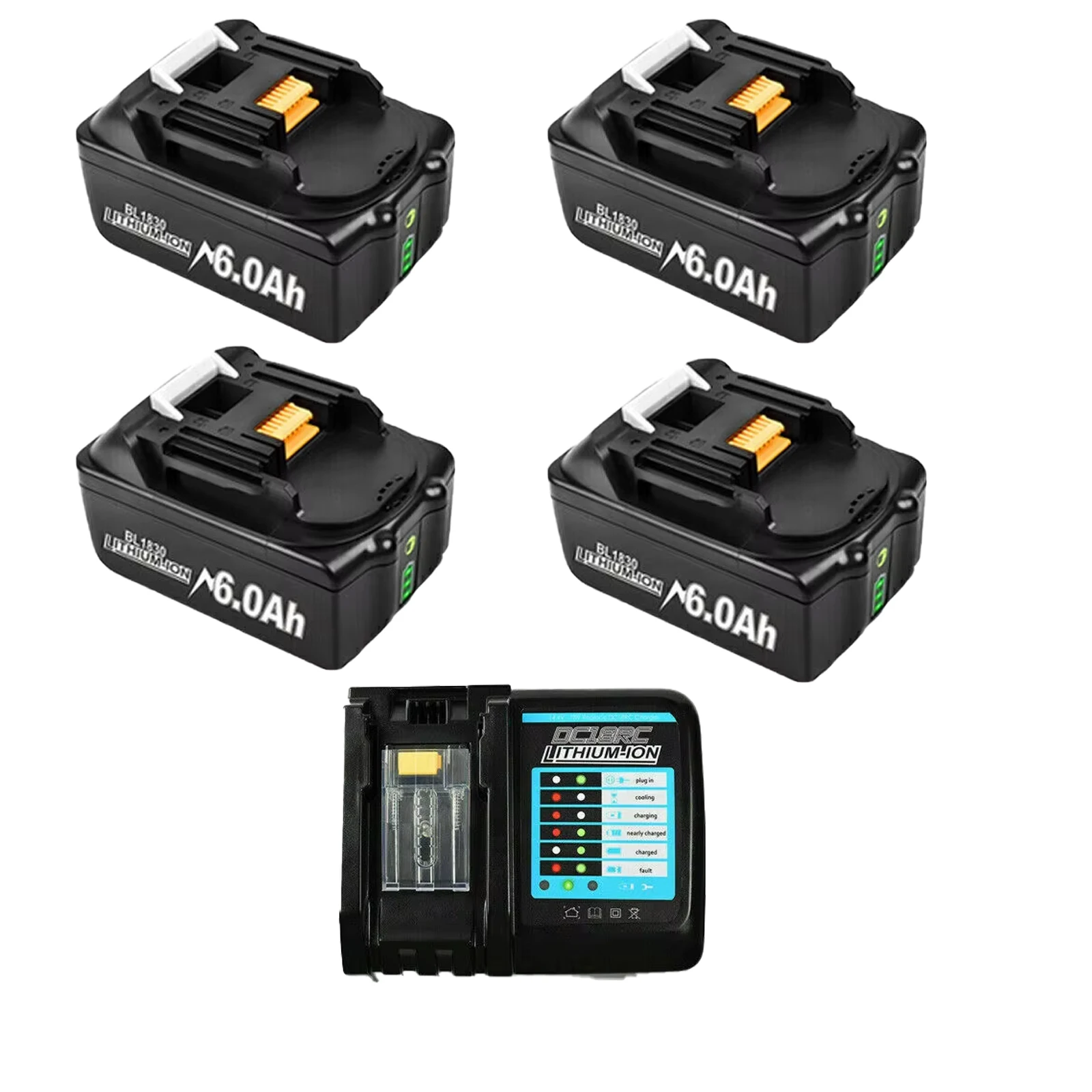 Voor Makita BL1830 18V 6.0Ah Batterij Met Oplader Oplaadbare Lithium Ion voor BL1850 BL1880 BL1860B LXT400 Power Tool batterij