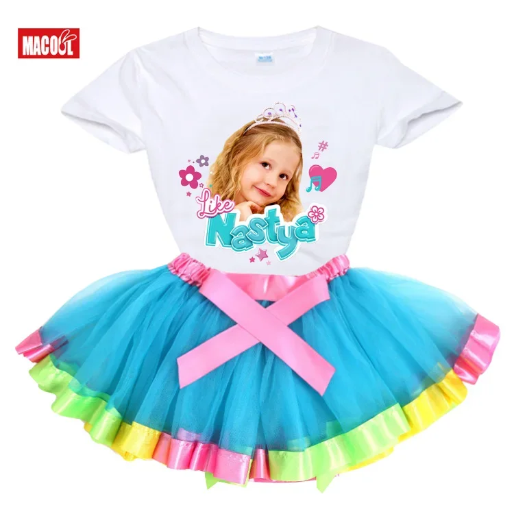 

Nastya Clothes T Shirt Girls Outfits Sets 2pcs Kids Tutu Set for Girl Suit Tshirt+tutu Dress Fashion Summer Clothing Fashion Top