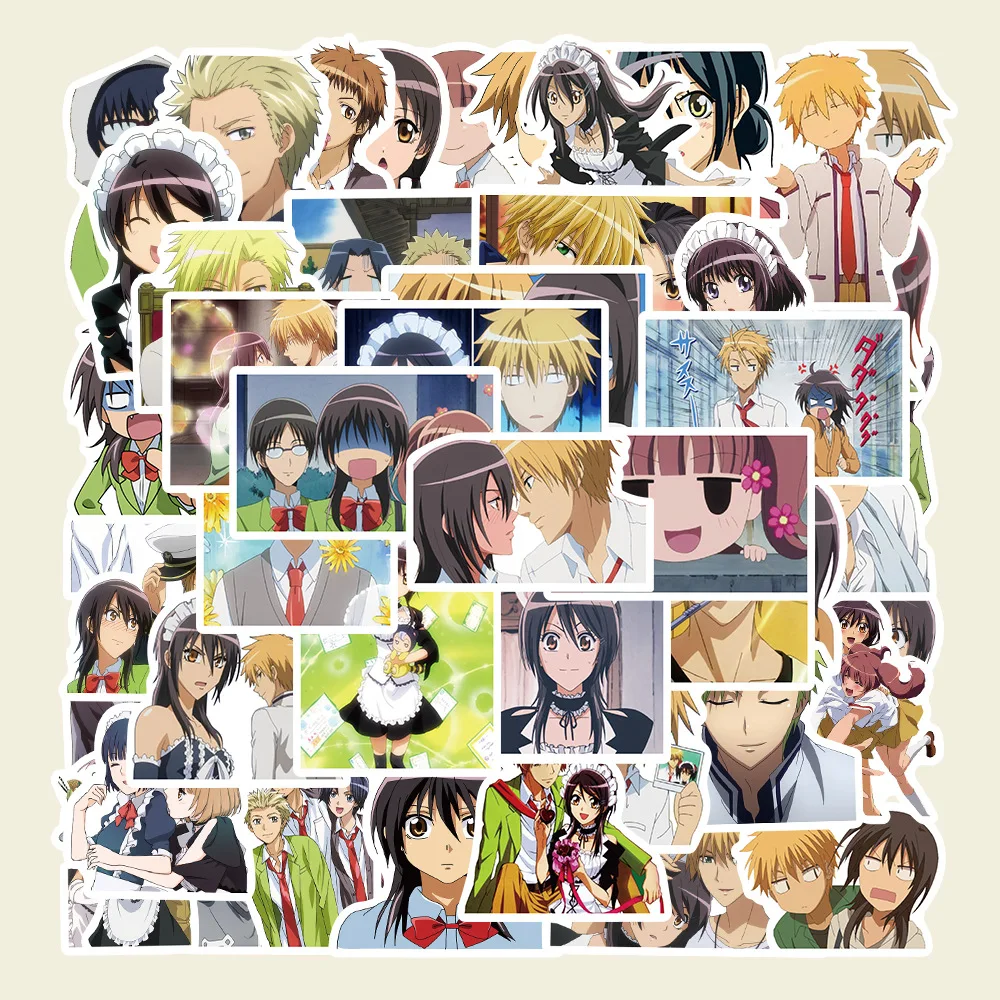 ¡50 piezas Anime Maid-sama! Pegatinas de grafiti para maleta, papelería, ordenador portátil, guitarra, teléfono móvil, calcomanías decorativas DIY