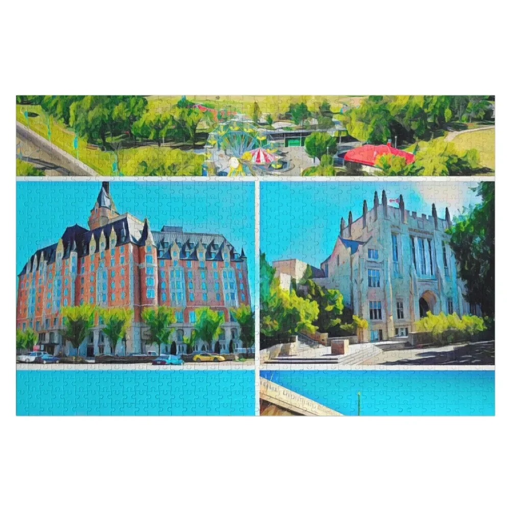 

Saskatoon Landmarks Jigsaw Puzzle Custom Photo With Personalized Photo Wooden Animal Puzzle