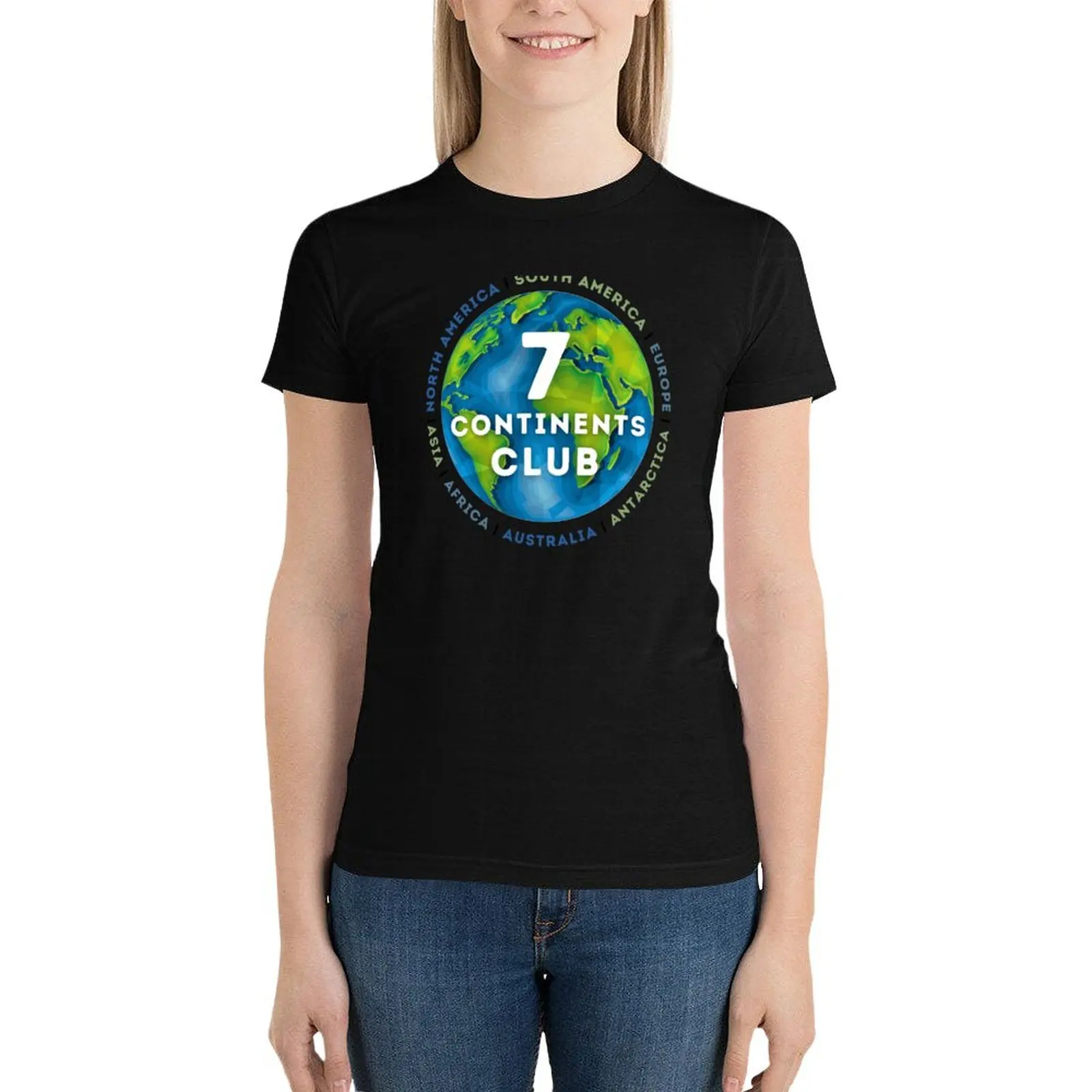 Seven Continents Globe T-Shirt anime clothes kawaii clothes tshirts woman