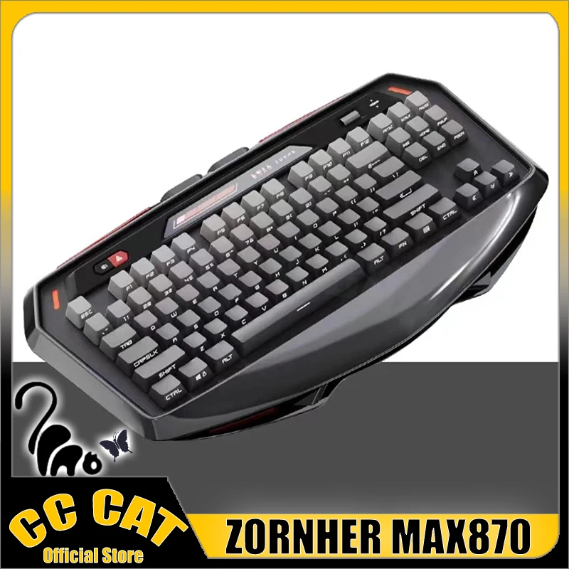 NEW ZORNHER MAX870 Keyboard Three-Mode Wireless Bluetooth Side Printed Keyboards RGB Customize Keyboard For Pc Gamer Accessories