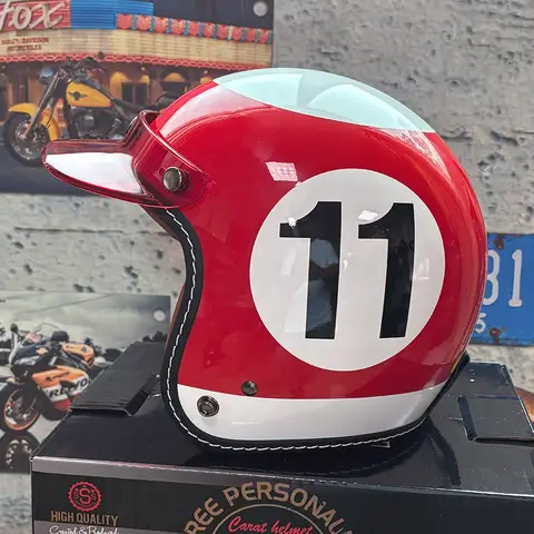 Ladies Retro Small Size Motorcycle Helmet, Vintage Billiard Style Lightweight Electric Scooter Riding Helmet Women Classic Fashi