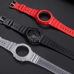 Fof Casio GA-2100/2110 Modified silicone strap case Replacement accessories Red Black White