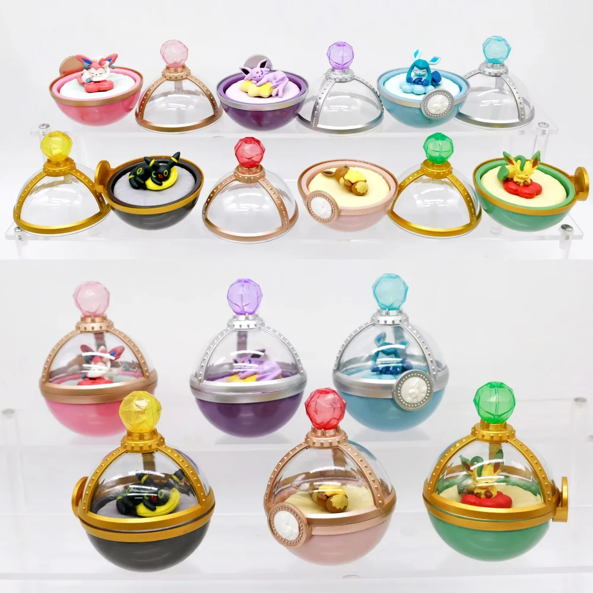 

Pokemon Miniature Dreaming Case Scene Blind Box Espeon Jolteon Vaporeon Flareon Leafeon Glaceon Figures Table Ornaments Toy