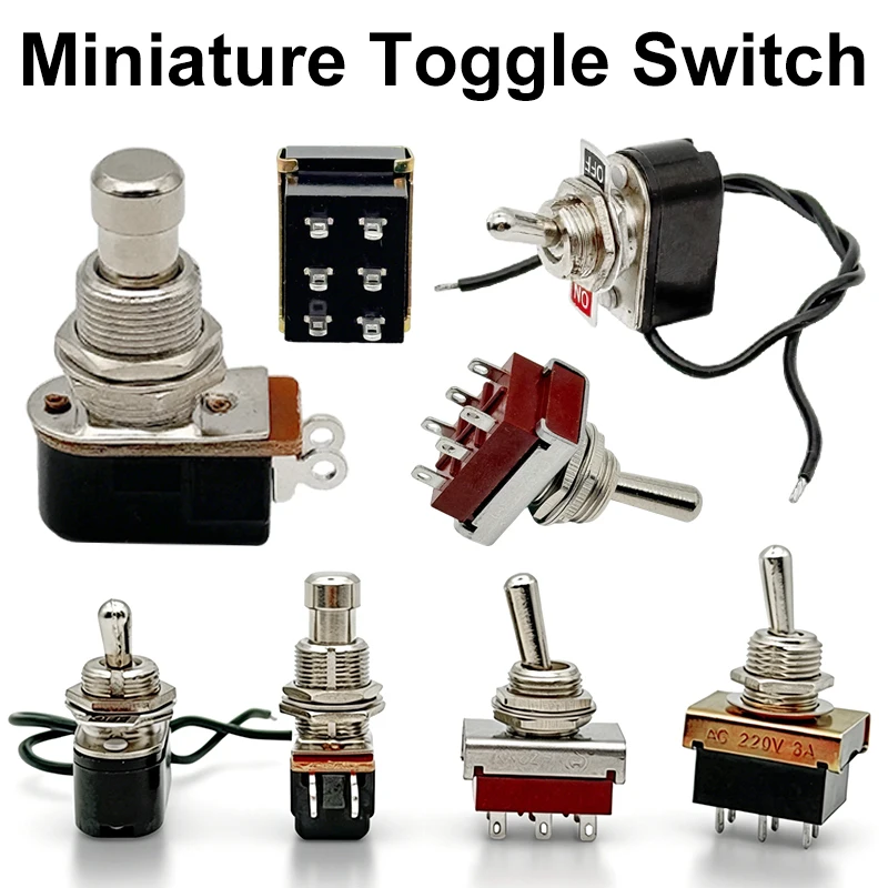 SPST Toggle Switch 12mm Cutout Rocker Contacts Switch ON-OFF Toggle with Wire 6A/125V  Electric Guitar Switch Momentary