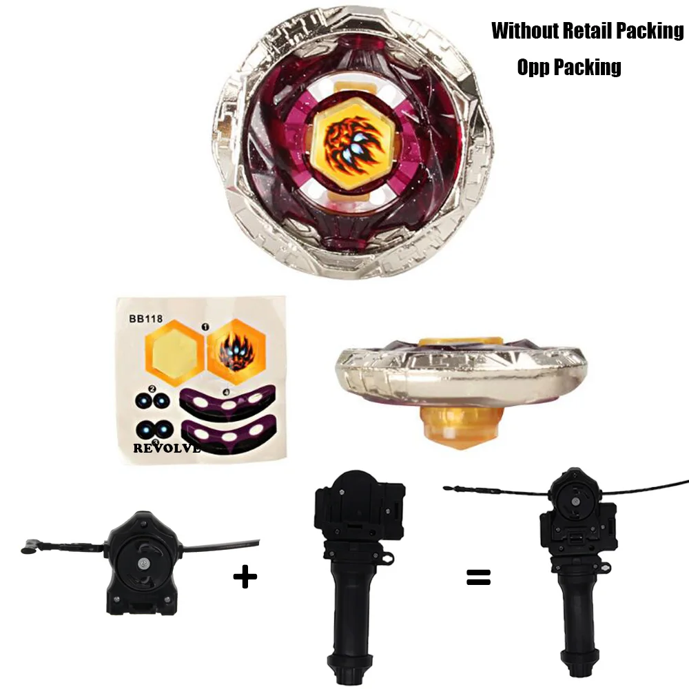 king B-X TOUPIE BURST BEYBLADE GENUINE Phantom Orion B:D BB-118 metal fury with grip + black pull line