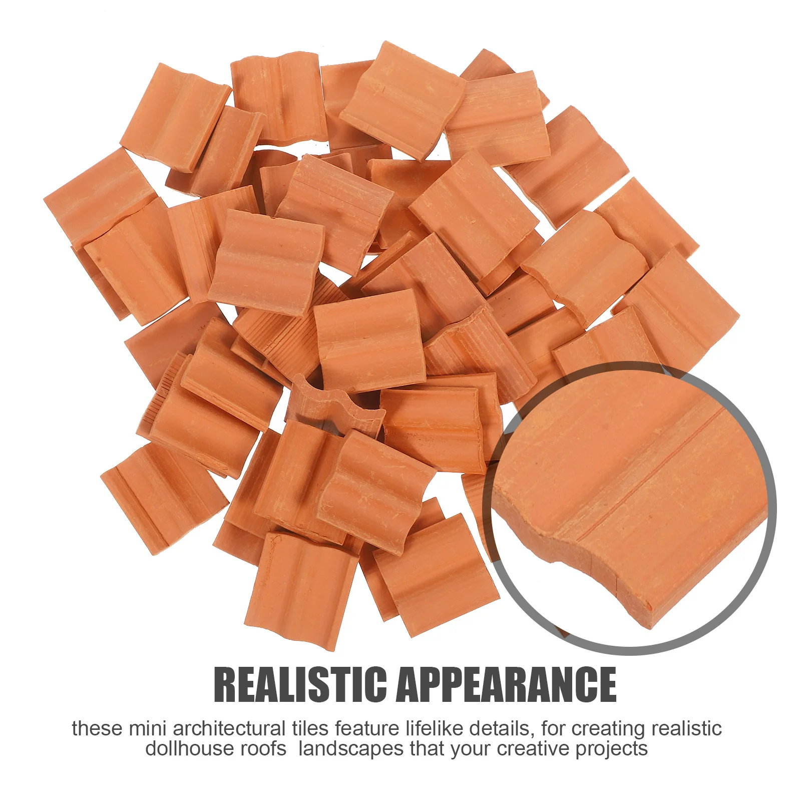 60Pcs Miniature Roof Tiles Realistic Simulation for DIY Dollhouse Micro Landscape Diorama Craft Architecture Building Decor Sand