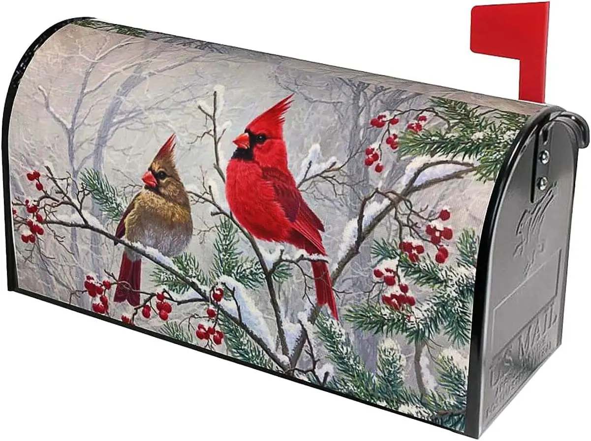 Winter Mailbox Covers Magnetic Bird Cardinal Mailbox Cover Winter Mailbox Wraps 18