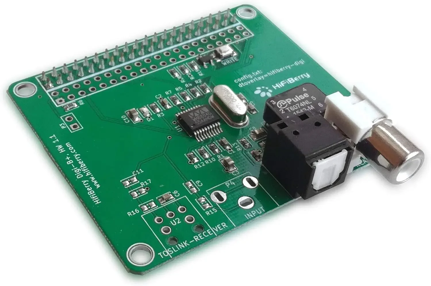 HiFiBerry Digi+ Standard Digital Audio Card for Raspberry Pi 2 Model B/B+/A+ with Toslink and Coaxial Connections