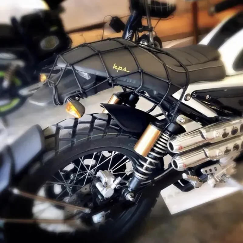 الثقيلة 6 السنانير مطاطا بنجي صافي دراجة نارية الأمتعة صافي خوذة خزان الوقود حامل موتو اكسسوارات لتخزين خوذة الأسود