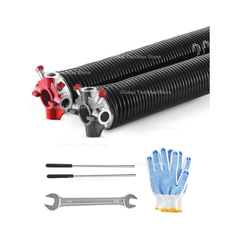 Garage Door Torsion Springs Pair 16000 Cycles Electrophoresis Black Coated Garage Door Replacement Hardware